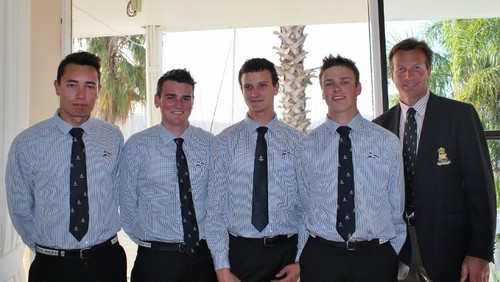 Michael Boucher (2nd from left) pictured with David Hazard and team winners of the 2012 Harken Cup, Royal Prince Alfred Yacht Club Sydney (Image: Damian Devine) © Sara Tucker